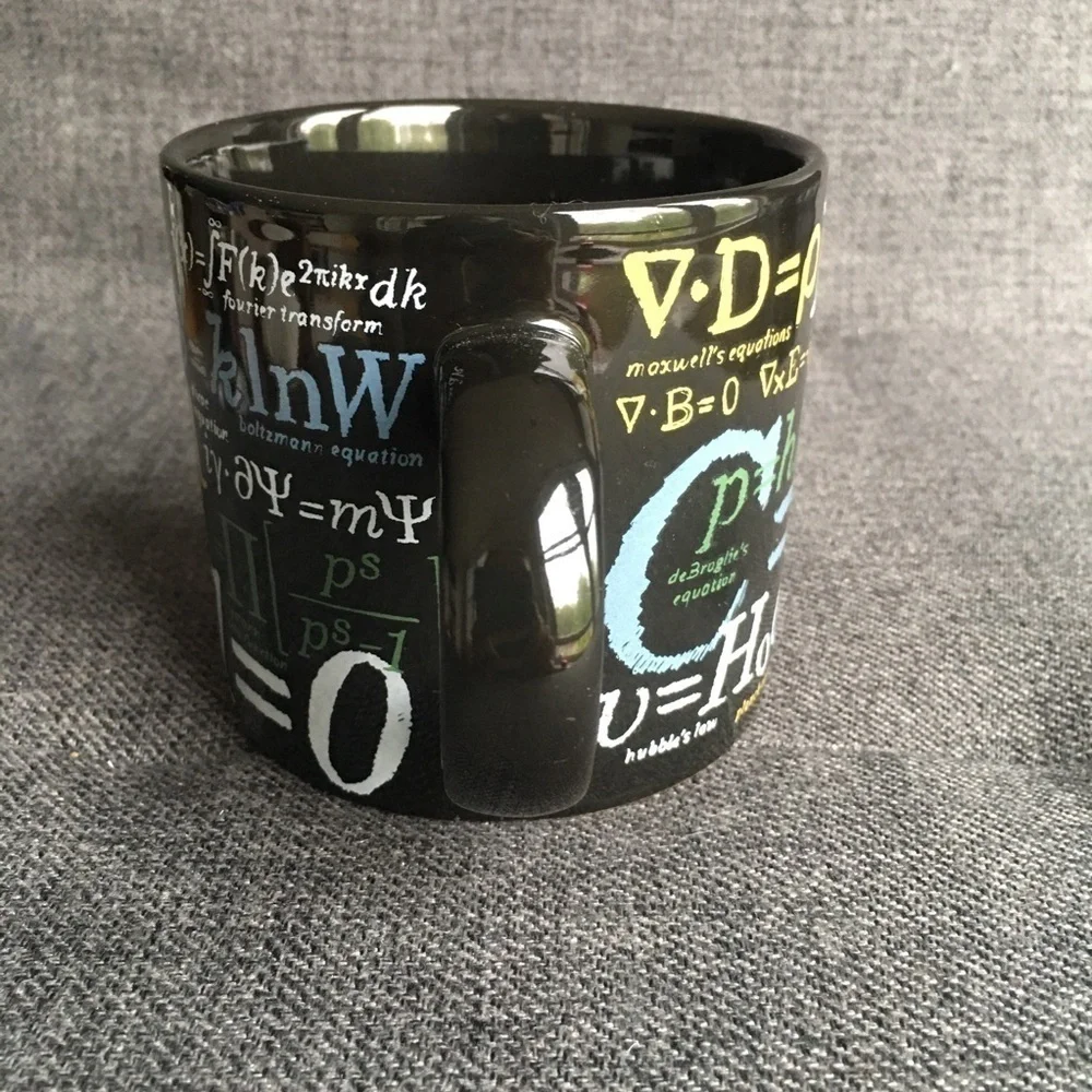 Math Formulas Coffee Mug, Black, Colorful, 12 oz